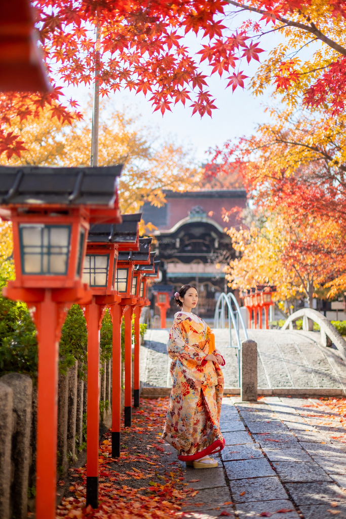 六孫王神社_フォトウェディング_紅葉